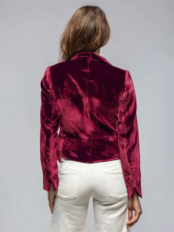 Trendy Women's Velour Blazer One-Button Velvet Jacket