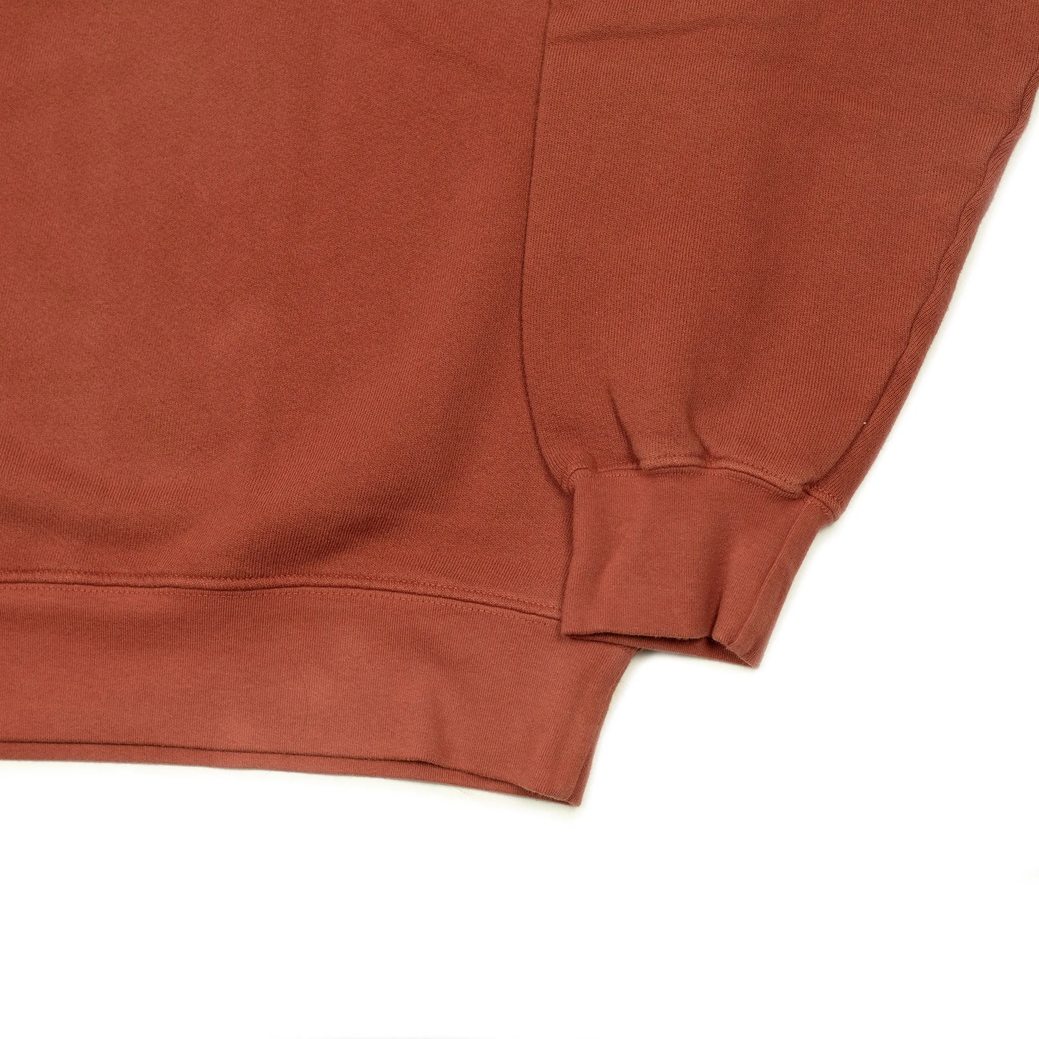 Turtleneck sweatshirt in burnt orange cotton fleece