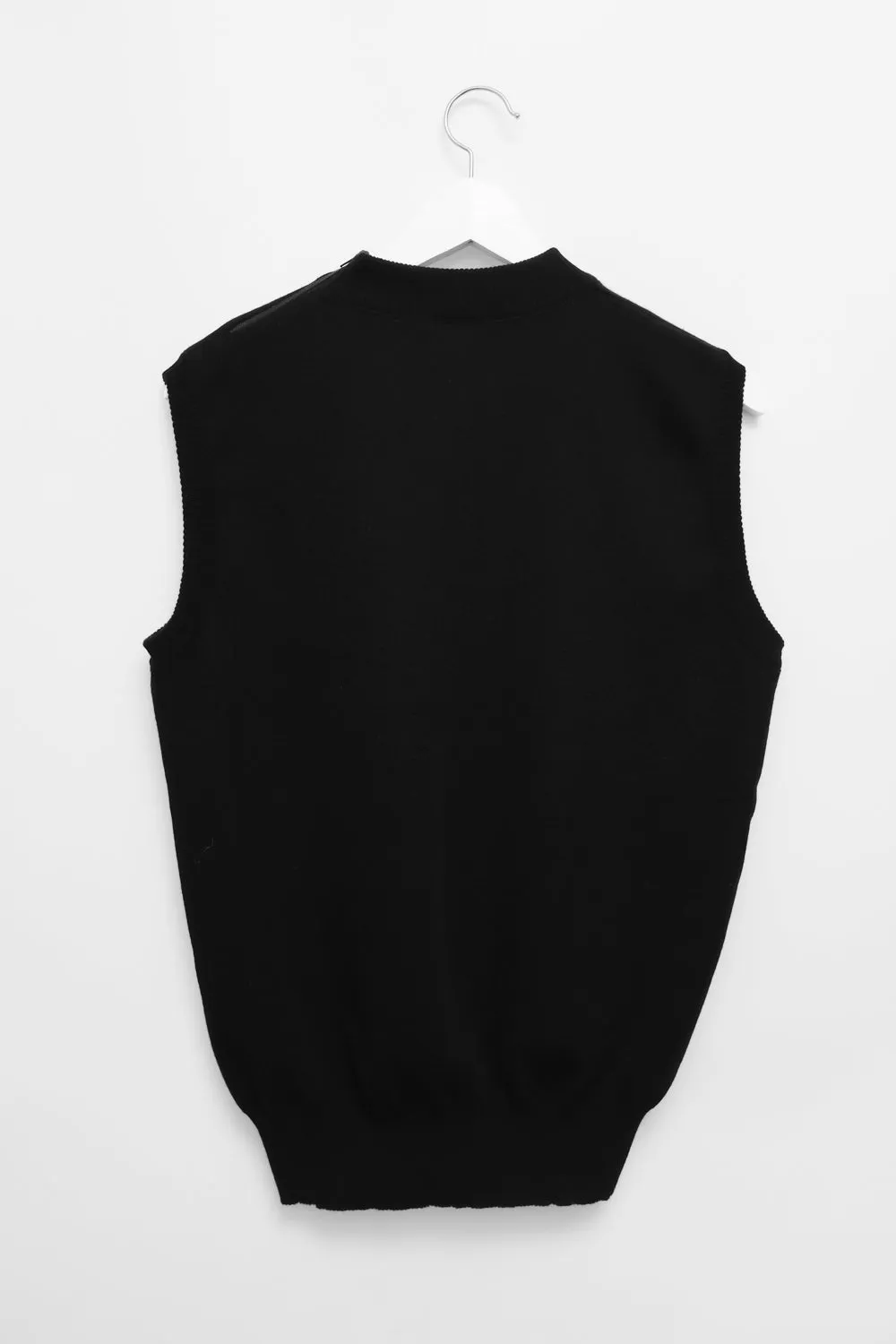 VINTAGE BLACK KNIT WOOL VEST