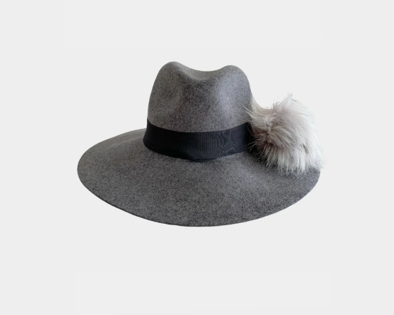 Winter Gray Felt Panama Style Hat - The St. Moritz