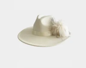 Winter White Felt Panama Firm Brim Style Hat - The St. Moritz