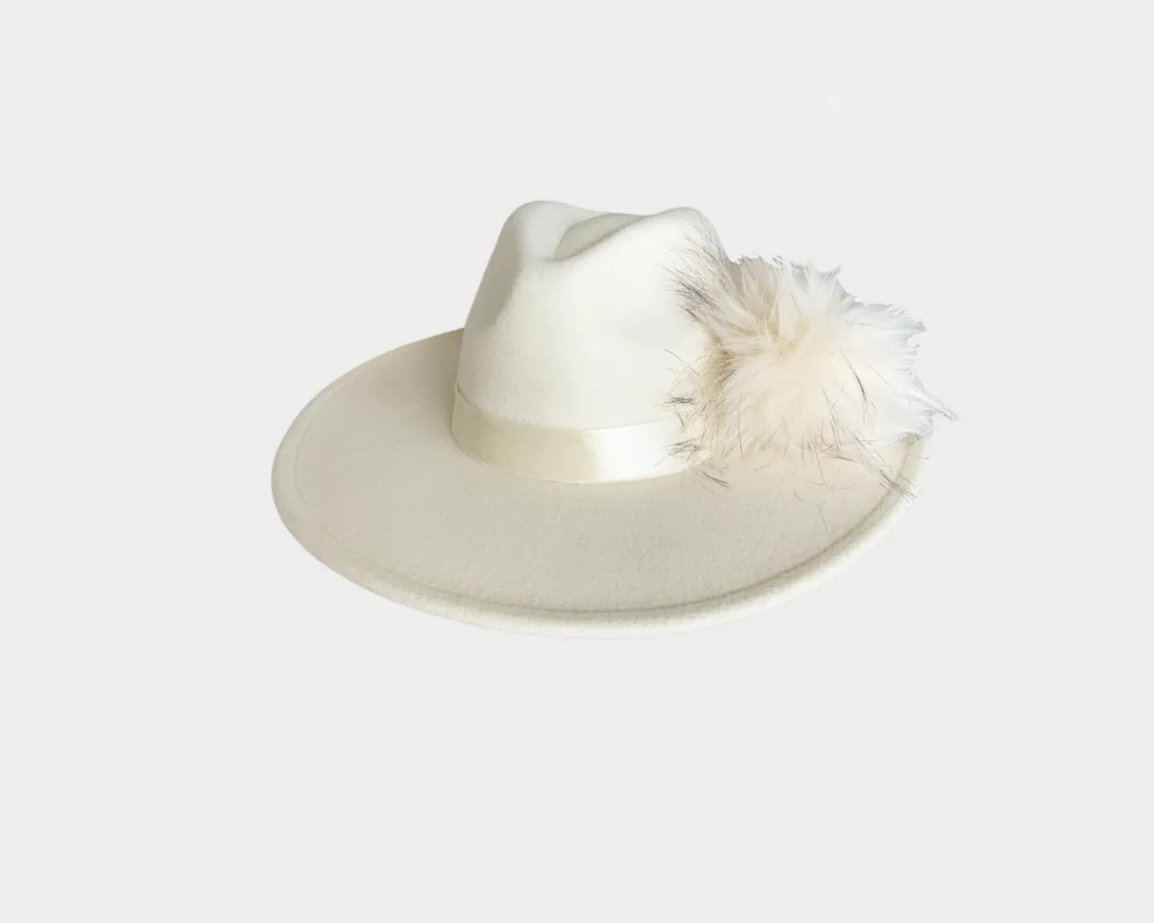 Winter White Felt Panama Firm Brim Style Hat - The St. Moritz