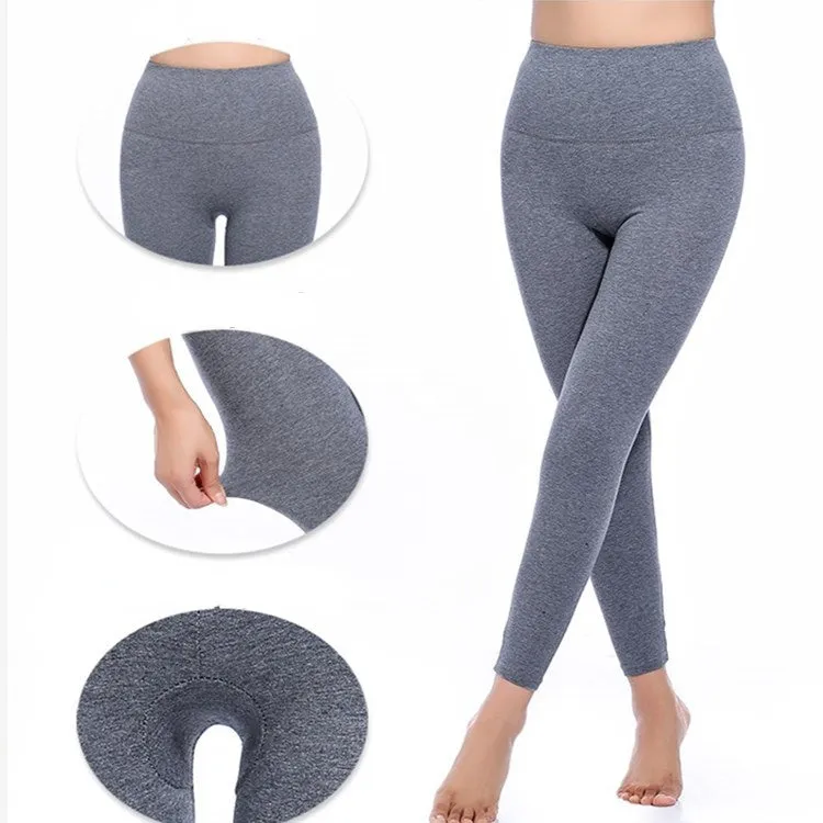 Wjczt Cotton Thermal Leggings Female High Waist Thin Flexiable Fashion Solid Tight Body Pants Plus Size Clothing Women