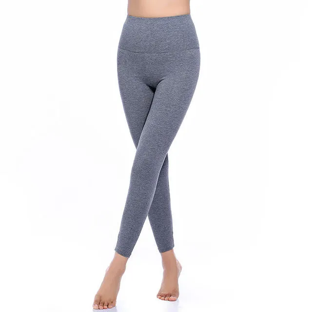 Wjczt Cotton Thermal Leggings Female High Waist Thin Flexiable Fashion Solid Tight Body Pants Plus Size Clothing Women