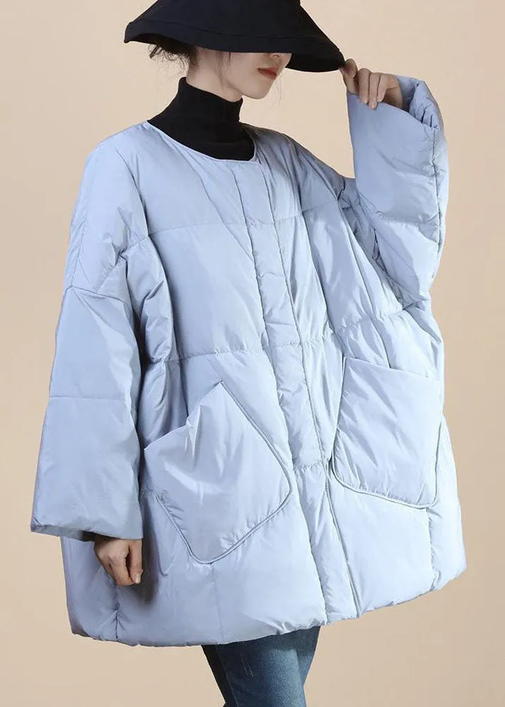 Women Baby blue fashion Thick Pockets Winter Duck Down Winter Coats