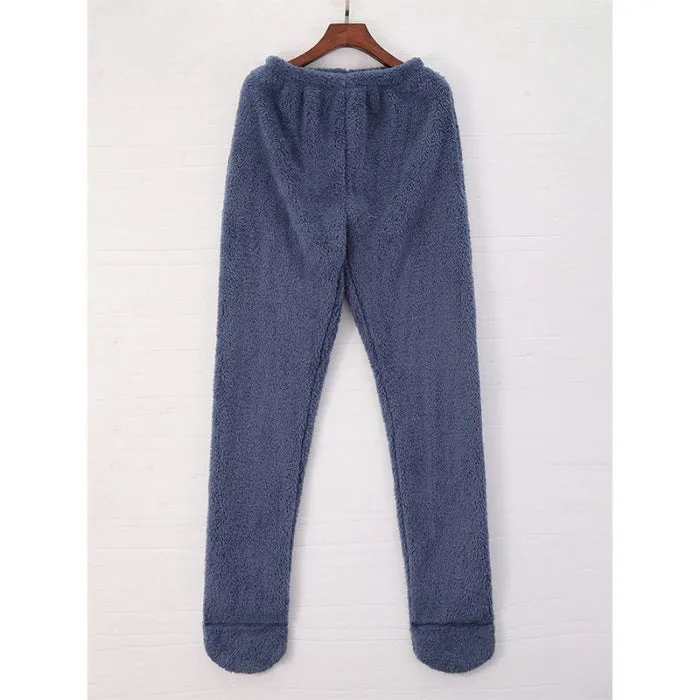 Women Coral Fleece Footed Leggings- Loungewear