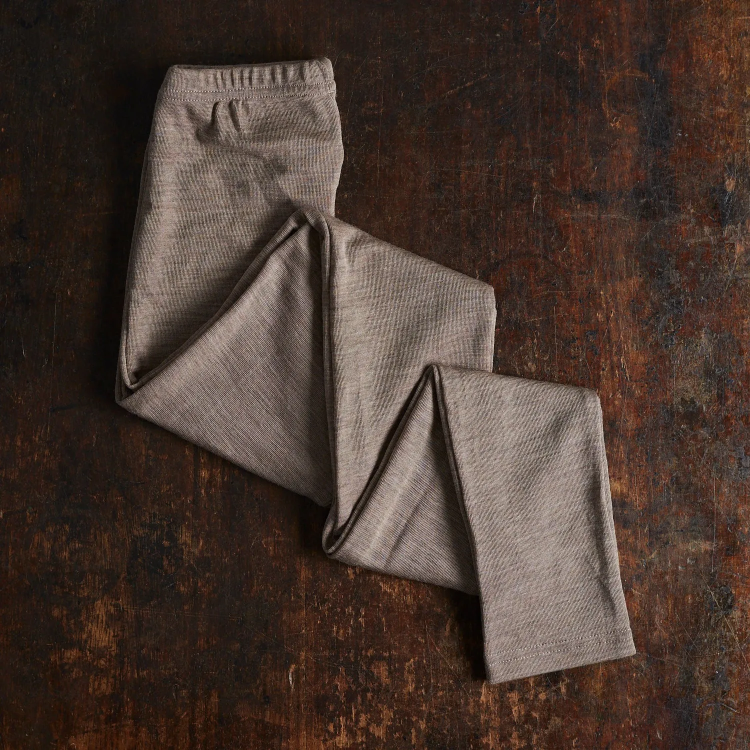 Womens Wool/Silk Leggings - Sesame