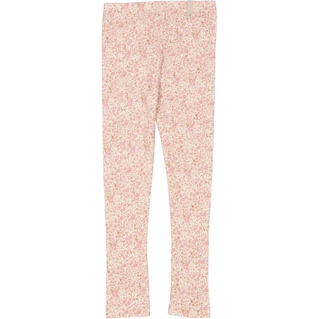 Wool Leggings - ivory flowers