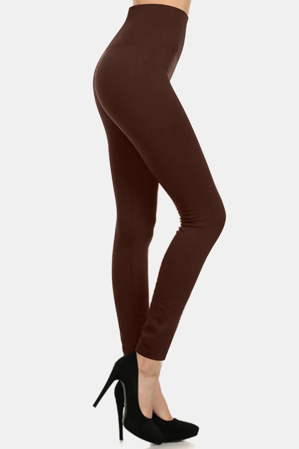 Yelete Full Size Seamless Fleece Lined Leggings